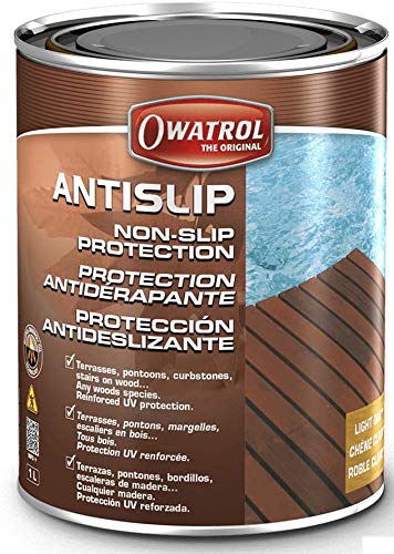 Owatrol Antislip Imprägnierung Holzöl Anti-Rutsch Öl Holzschutz Antigliss (1 Liter, Eiche Hell) von OWATROL