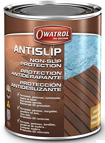 Owatrol Antislip Imprägnierung Holzöl Anti-Rutsch Öl Holzschutz Antigliss (1 Liter, Teak) von OWATROL
