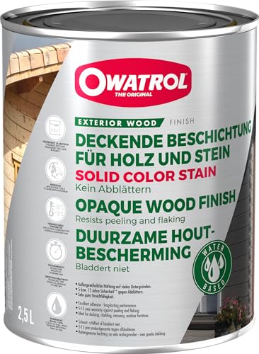 Owatrol Solid Color Versiegelung gegen Finish Deco Mate blickdicht alle Holz 2,5 L grau von OWATROL