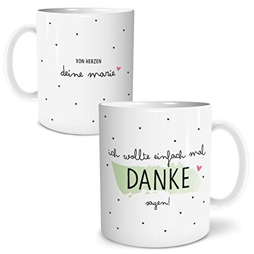 OWLBOOK® Personalisierte Geschenke für Frauen Tasse Personalisiert Name Danke Sagen Kaffee Tasse mit Spruch Geschenke Geschenkideen Kollegen zum Geburtstag Weihnachten Keramik 300 ml von OWLBOOK