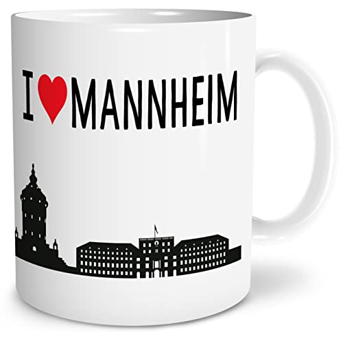 OWLBOOK® I love Mannheim Tasse mit Spruch Geschenke Geschenkideen als Erinnerung oder Mitbringsel von einer Reise für Männer und Frauen zum Geburtstag Keramik 300 ml von OWLBOOK