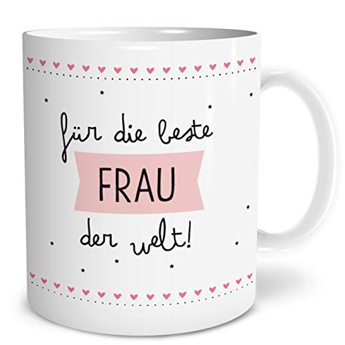 OWLBOOK® Gescheke für Freudin Gescheke für Frauen Beste Frau Tasse mit Spruch Geschenke Geschenkideen für die Freundin und Frau zum Geburtstag Hochzeitstag Keramik 300 ml von OWLBOOK