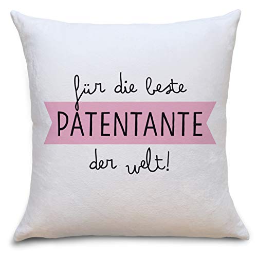 OWLBOOK Beste Patentante Flauschige Kissenhülle mit Aufdruck Geschenke Geschenkideen für Patentante Patin zum Geburtstag von OWLBOOK