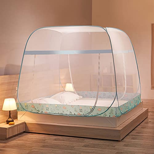Luxus Popup MOSKITONETZ Zelt, großes Mückennetz, feinste Löcher, Camping Netz, Faltdesign mit Unterseite, 2 Einträge, einfache Installation, keine Chemikalien von OWLEEN