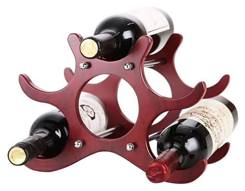 OXOAMP Weinregale Europäisches Massivholz-Weinregal bietet Platz for 6 Weinflaschen. Dekorativer Tisch-Weinhalter. Flaschenhalter Rack von OXOAMP