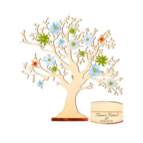 OXYEFEI Geldbaum aus Holz mit Gravur,Holzbaum beschriftet Mit Personalisiert Namen und Datum,Geldgeschenk zur Hochzeit, Deko, Geschenkidee für Mädchen und Jungen,Lebensbaum aus Holz (Holzfarbe3) von OXYEFEI