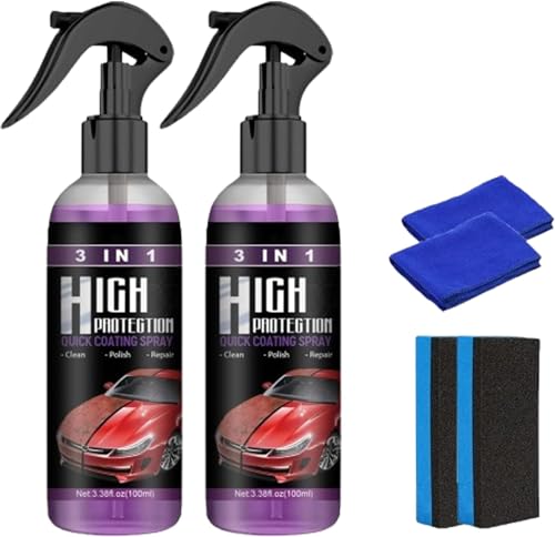 Homebbc 3in1 High Protection Coating Spray, Ceramic Coating For Cars High Protection, 3 in 1 High Protection Quick Car Coating Spray, Quick Coat Car Wax Polish Spray for Cars, Easy to Use (2Sets) von OZFMMM