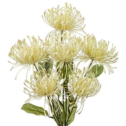 Kunstblumen Chrysanthemen Dekoration mit 6 Chrysanthemen Blütenköpfe 2er-Set Künstliche Spinnen Dekoration für Herbstdeko Heimdekoration, Hochzeit, Garten Party Dekoration Blumenarrangement, Weiß von Oairse