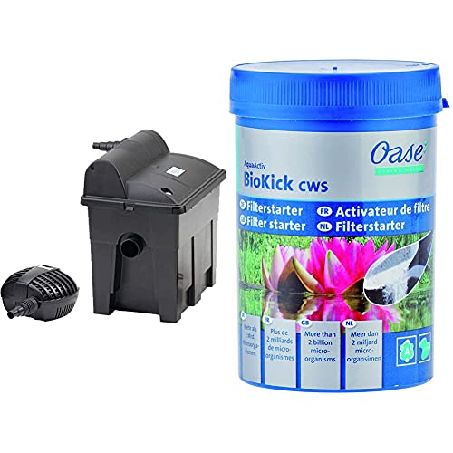 Oase Durchlauffilter BioSmart Set 7000 & Starterbakterien für Teichfilter AquaActiv BioKick, 200 ml von Oase