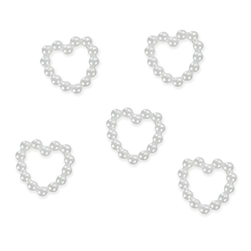 50 Perlenherzen Deko Streuteile Scrapbooking Tischdeko Streudeko Hochzeit von Oblique Unique