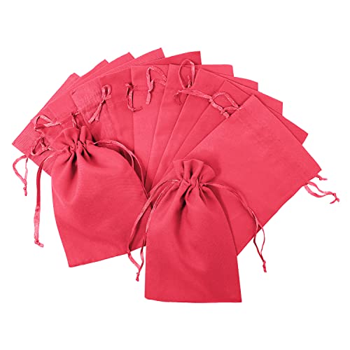 Oblique Unique® Baumwollbeutel mit Zugband 12 Stück Stoffsäckchen Stoffbeutel für Geschenke als Deko zu Weihnachten für DIY Adventskalender UVM. (Pink) von Oblique Unique