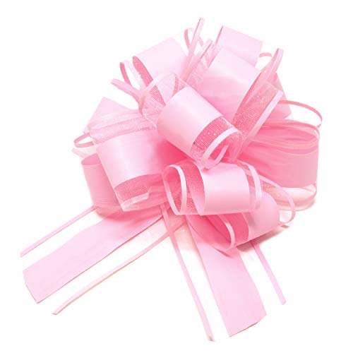 Oblique Unique® Geschenk Schleife mit Geschenkband Matt für Geschenke Tüten Zuckertüten zum Basteln Dekorieren Verzieren - Farbe wählbar (Light Rosa) von Oblique Unique