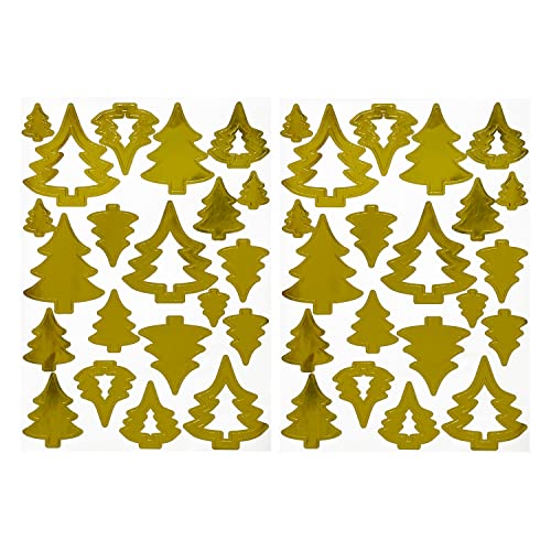 Oblique Unique® Tannenbaum Sticker Set 42 Stk. Weihnachtsbaum Christbaum Aufkleber für Weihnachten zum Dekorieren Spielen Basteln Scrapbooking (Gold) von Oblique Unique