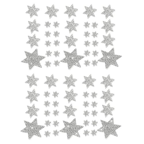 Oblique-Unique® Weihnachts Sterne Sticker Aufkleber - Deko Weihnachten - Farbe wählbar (Silber) von Oblique Unique