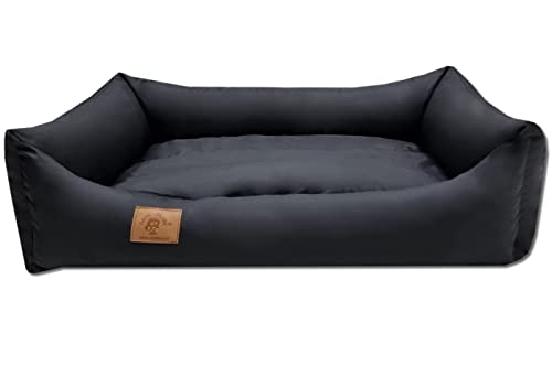 Odol-Plu Hundebett Hundekissen Hundesofa Hundekorb Katzenbett Tierbett 90 X 60 cm, wasserdicht (Schwarz) von Odolplusz