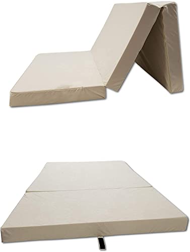 Odolplusz Faltmatratze Klappmatratze Matratze faltbar klappbar Gästematratze Reisematratze 65x180x7cm (Beige) von Odolplusz