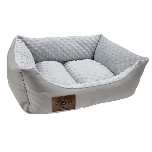 Odolplusz Hundebett Hundekorb Hundesofa Tierbett kleine Hunde | mit Silikonkugelnfüllung | Allergenfrei | 50x40 cm (grau) von Odolplusz