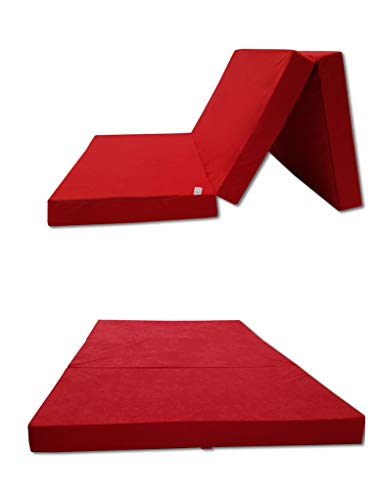 Odolplusz Klappmatratze Faltmatratze Klappbett - Made IN EU - als Matratze Gästebett Gästematratze einsetzbar (Rot, 120 x 200 cm) von Odolplusz