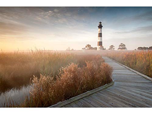 Fototapete Wand Leuchtturm bei Sonnenaufgang | Verschiedene Maße 350 x 250 cm | Dekor Esszimmer, Wohnzimmer, Zimmer ... von Oedim