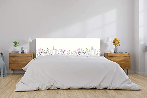 Oedim, erhältlich in verschiedenen Größen leicht, elegant, robust und günstig Kopfteil Bett PVC Blumen und Schmetterling 100 x 60 cm, Farben, 100x60cm von Oedim
