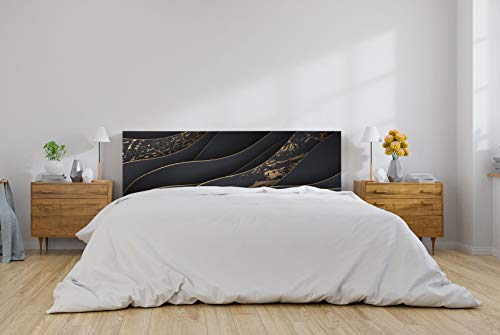 OEDIM Bett, PVC, Muster schwarz und goldfarben, 100 x 60 cm, erhältlich in verschiedenen Größen | Kopfteil leicht, elegant, robust und günstig, Kunststoff, Farben, 100x60cm von Oedim