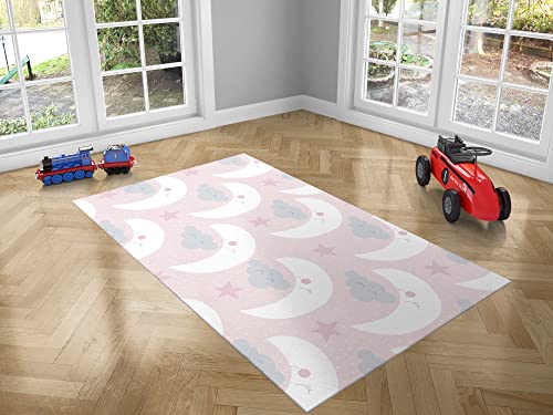 Oedim Kinderteppich für Mond und Wolken PVC 95 cm x 200 cm | Teppich für Erwachsene PVC | Vinylboden für Erwachsene von Oedim