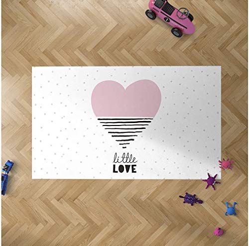 Oedim - Kinderteppich PVC Herz für Räume - 95 x 120 cm - PVC Teppich - Vinylboden - Wohndeko - Kunstboden - Kinderschutz - Bodenbelag - Kinderschutz - von Oedim