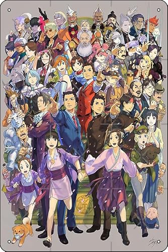 Ace Attorney Poster zum 20. Hochzeitstag, 20,3 x 30,5 cm, lustiges Metall-Blechschild, Spielzimmer, Männerhöhle, Wanddekoration von Oedrtqi