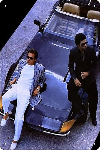 Oedrtqi Miami Vice Poster, lustiges Metall-Blechschild für Zuhause, Küche, Bar, Zimmer, Garage, Dekoration, 20,3 x 30,5 cm von Oedrtqi