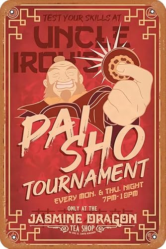 Pai Sho Tournament Poster Retro Metall Blechschild 20,3 x 30,5 cm Home Bar Man Cave Vintage Wanddekoration von Oedrtqi