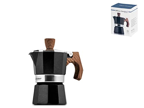 Officine Standard 602567 Kaffeebereiter, Aluminium, Griff in Holzoptik, Tasse 1, 1 Tassen von Officine Standard