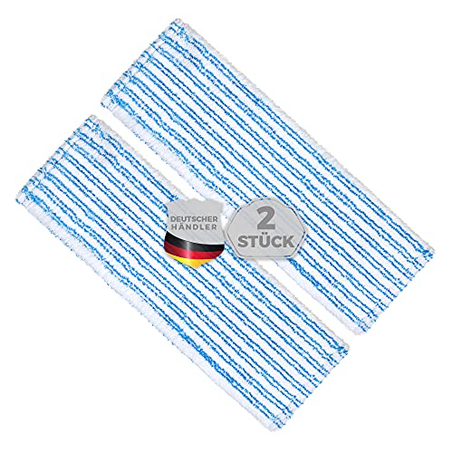 Okaei 2 Stück Wischmopp Bezug (40 cm) - Premium Bodenwischer-Wischbezug aus 100% Microfaser - Bezug Optimal zur Gründlichen Reinigung von Glatten & Leicht Unebenen Böden - Mikrofaser Moppbezug Blau von Okaei