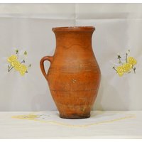 Rustikale Terrakotta Vase. Antikes Primitives Gefäß Aus Ton. Wabi Sabi Keramik Übertopf von OldCollectiblesFinds
