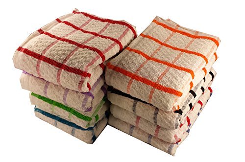 12 x Egyptian Cotton Tea Towels, Large Catering Grade Kitchen Tea Towels Dish Cloth by Olivia RoccoÃ‚® by Olivia Rocco von Olivia Rocco