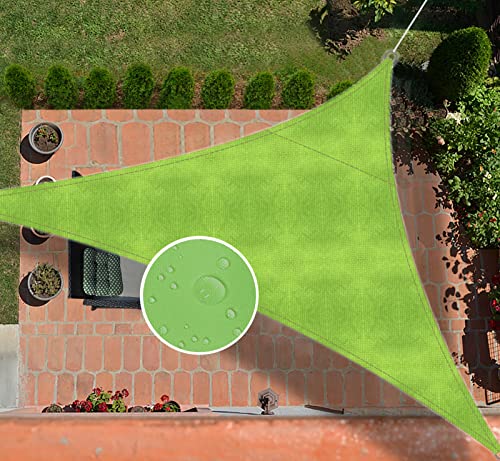 Ommda Sonnensegel Dreieckig Oxfordgewebe 95% Sonnencreme Sonnenschutz Garten Balkon und Terrasse Wasserdicht UV Schutz Grün 4x4x4m von Ommda