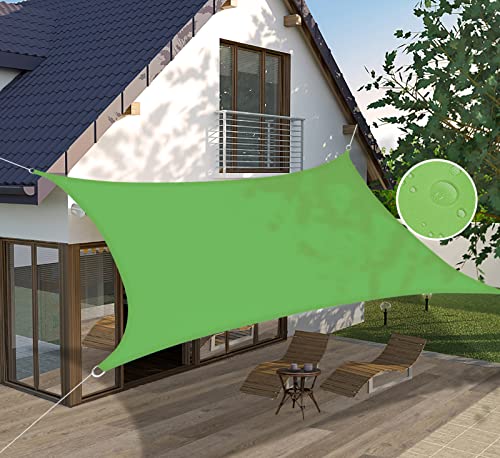 Ommda Sonnensegel Rechteckig Oxfordgewebe HDPE Wasserdicht UV Schutz 95% Sonnencreme Sonnenschutz Garten Balkon und Terrasse Gras-Grün 3x4m von Ommda