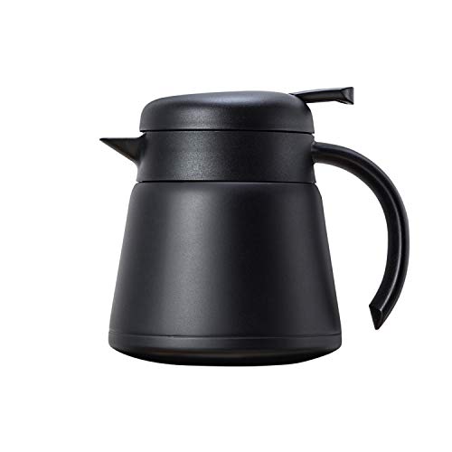 OnePine 800ml Edelstahl Doppelschicht Vakuumisolierter kaffeekanne Teekanne - Heiß und kalt dual Gebrauch (Schwarz) von OnePine