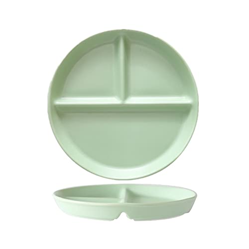 OnePine Menüteller Geteilt Porzellan, Dessertteller Salatteller Teller 3 Geteilt, Portionskontrolle Teller Keramik für Abnehmen von OnePine