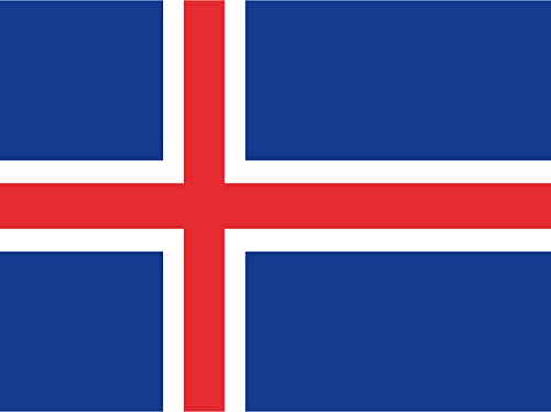 Ontrada Blechschild 20x30cm gewölbt Islands Flag of Iceland Deko Geschenk Schild von Ontrada