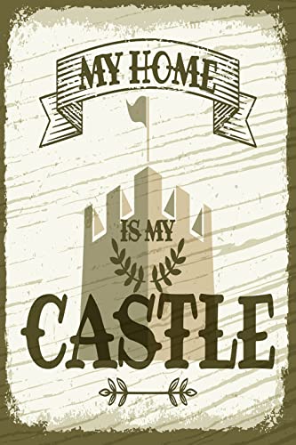 Ontrada Blechschild 20x30cm gewölbt My Home is My Castle Schloss Deko Geschenk Schild von Ontrada