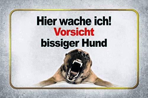 Ontrada Blechschild 30x40cm gewölbt Vorsicht bissiger Hund Schild von Ontrada