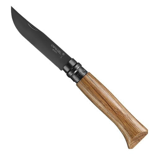 N°08 roble "black" edicion acero inoxidable con lama negra mango de roble von Opinel