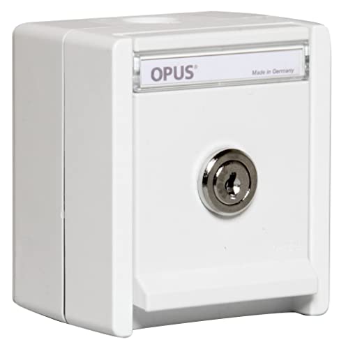 OPUS® RESIST Schutzkontakt-Steckdose 1-fach mit Schloss Ausführung Schließung "9", Farbe reinweiß von Opus