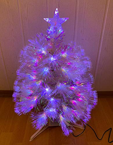 Oramics 60cm Mini Weihnachtsbaum mit LED Beleuchtung - Künstlicher Kleiner Tannenbaum mit 3-Bein Ständer X Mas Weihnachten - Stern als Baumspitze für Zuhause, Schule, Arbeit und Büro (Weiß) von Oramics