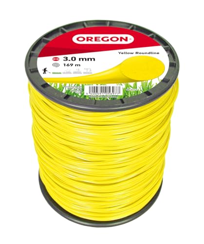 Oregon Gelber Mähfaden 3mm mit rundem Querschnitt, für Rasentrimmer und Freischneider, professionelles Nylon, passend für die meisten Trimmer, 3mm x 169 m (69-371-Y) von Oregon