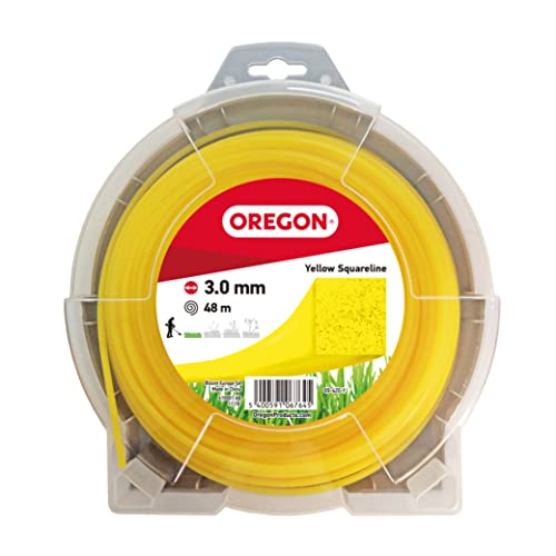 Oregon Gelb Quadratischer Trimmerfaden, für Rasentrimmer und Freischneider, professionelles Nylon, passend für die meisten Trimmer, 3.0 mm x 48 m (69-420-Y) von Oregon