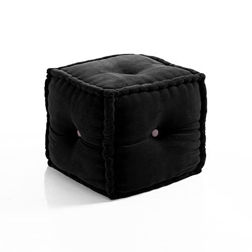 Quadratischer Sitzsack Velvet Schwarz von Oresteluchetta