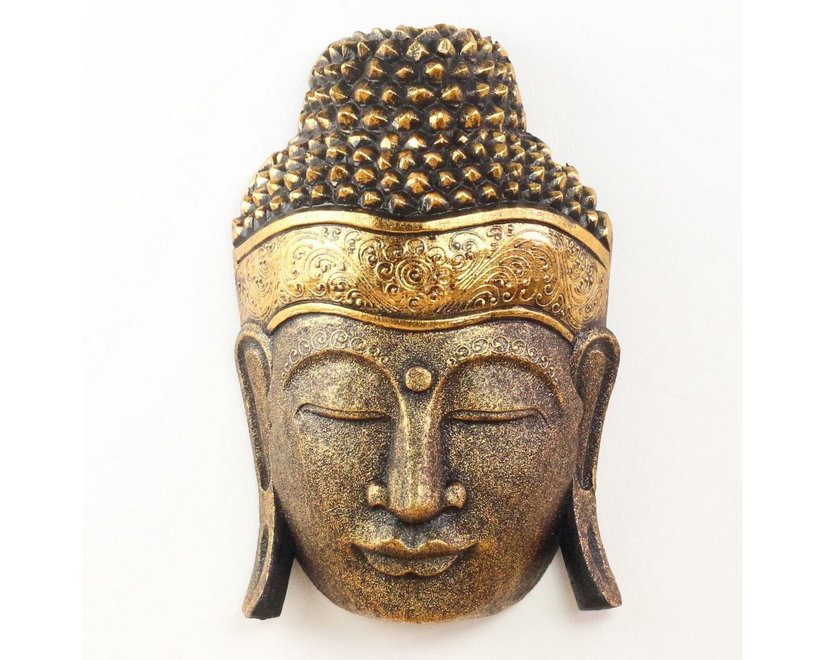 Oriental Galerie Dekofigur Buddha Wandmaske Deko Maske 40 cm (1 St), Kopf Deko Bild klein für innen holz von Oriental Galerie