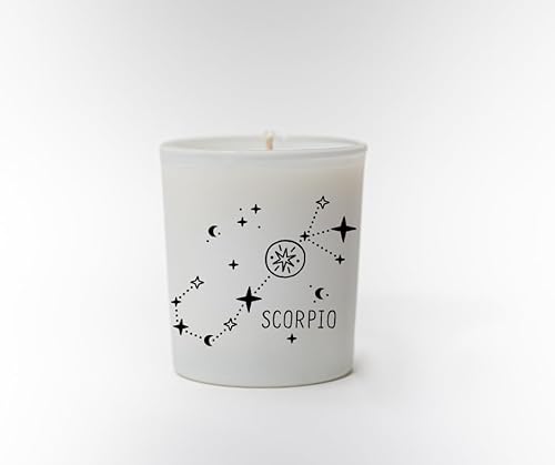 Original Soy Wax Zodiac Duftkerze Tierkreiszeichen: Skorpion - aus 100% veganem Sojawachs - Aromatherapie Weiße Kerzen - Sternzeichen Duftkerzen im Glas - Duft: Harmony von Original Soy Wax