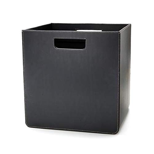 Aufbewahrungsbox - Storage Box Orskov - aus hochwertigem Rinder-Leder schwarz, weisse Naht von Orskov